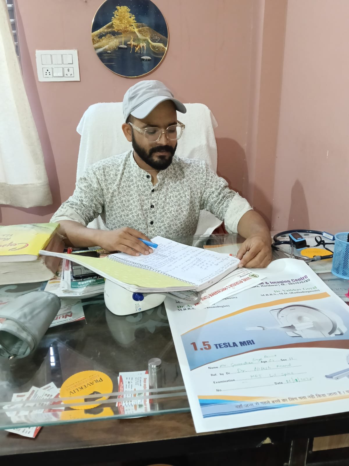 Dr. Deep Chandra Bhatt (Ayurvedacharya) at clinic consultation